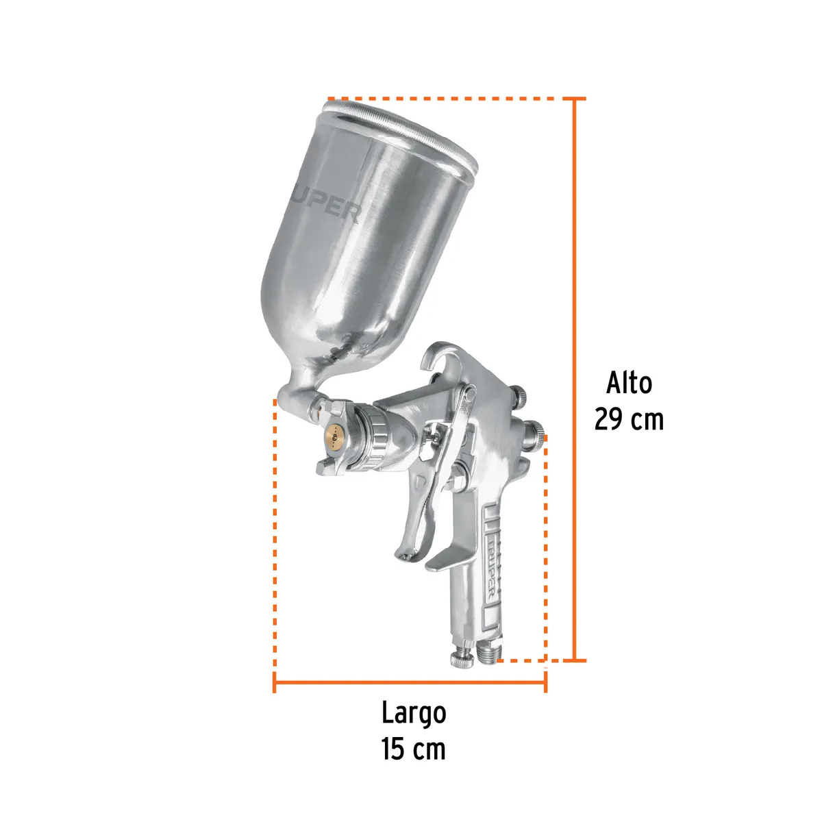Pistola para Pintar LVMP con Vaso de Aluminio 1.4 mm Truper - 11095
