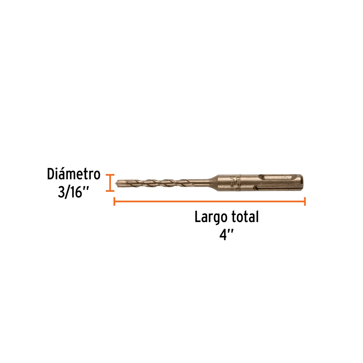 Broca SDS Plus 3/16" x 4" Truper 101142