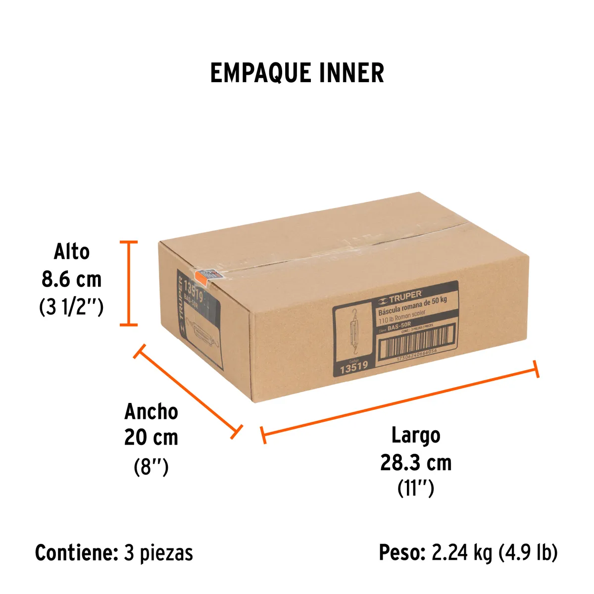 Báscula Romana de Resorte 50 kg Truper - 13519