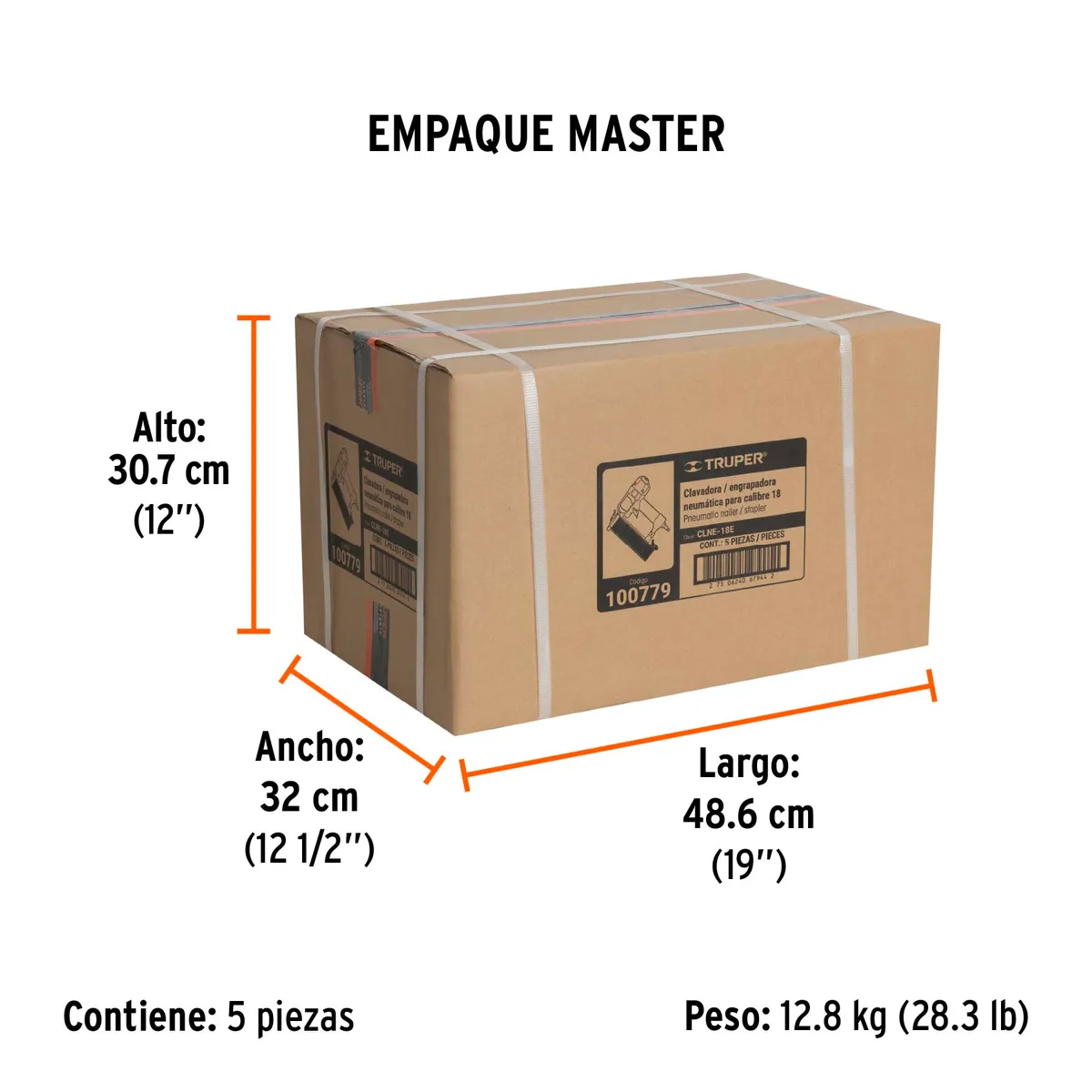 Clavadora y Engrapadora Neumática Profesional Calibre 18 Truper - 100779