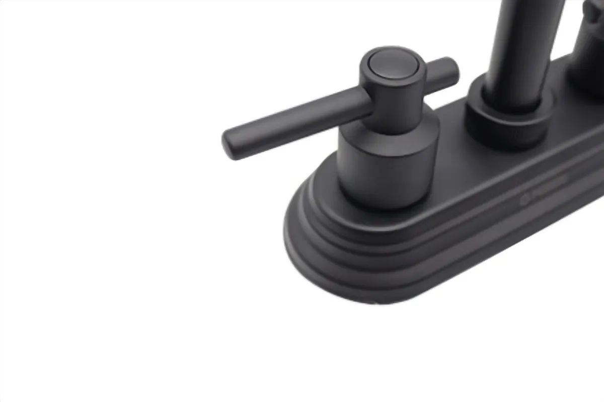 Mezcladora para Lavabo con Maneral de Palanca y Cuello Alto Negro MEER - MZL4122