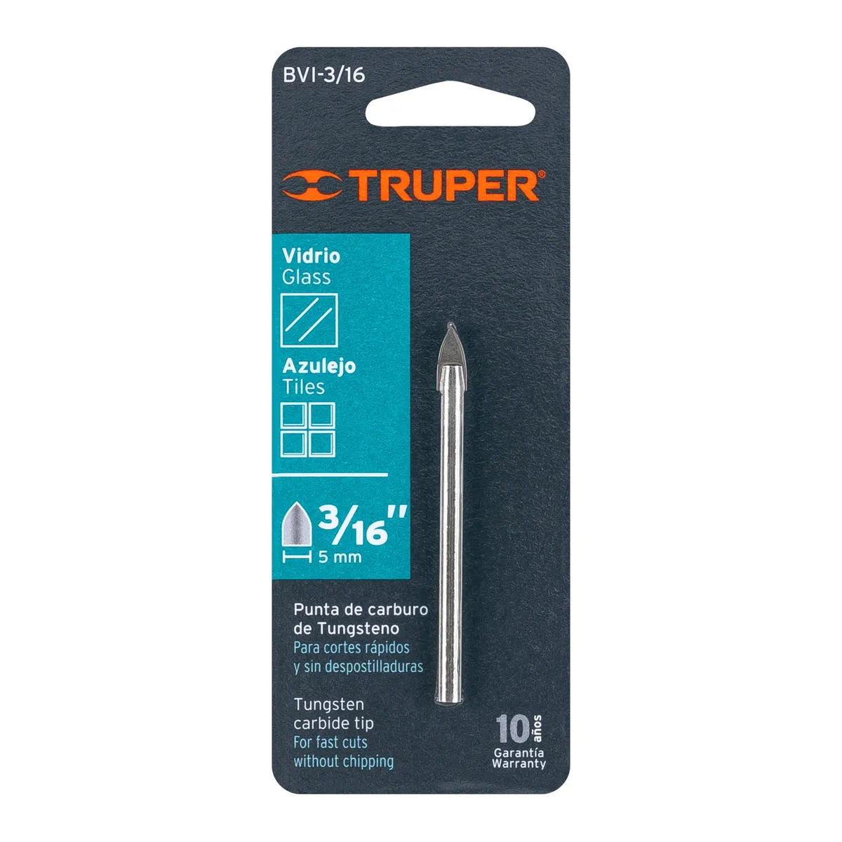 Broca para Vidrio y Azulejo 3/16" Truper - 11701