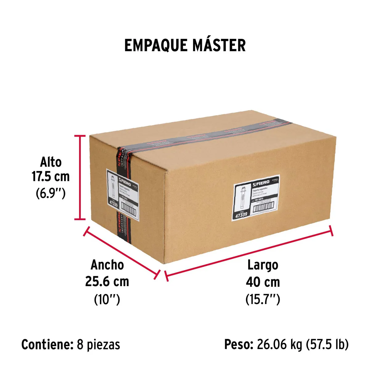 Taquete Expansivo 3/8" con Tornillo TAE-3/8TG Truper - 47339