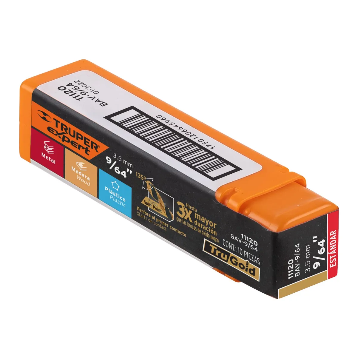 Broca HSS 9/64" Trugold para Metal Truper Expert - 11120