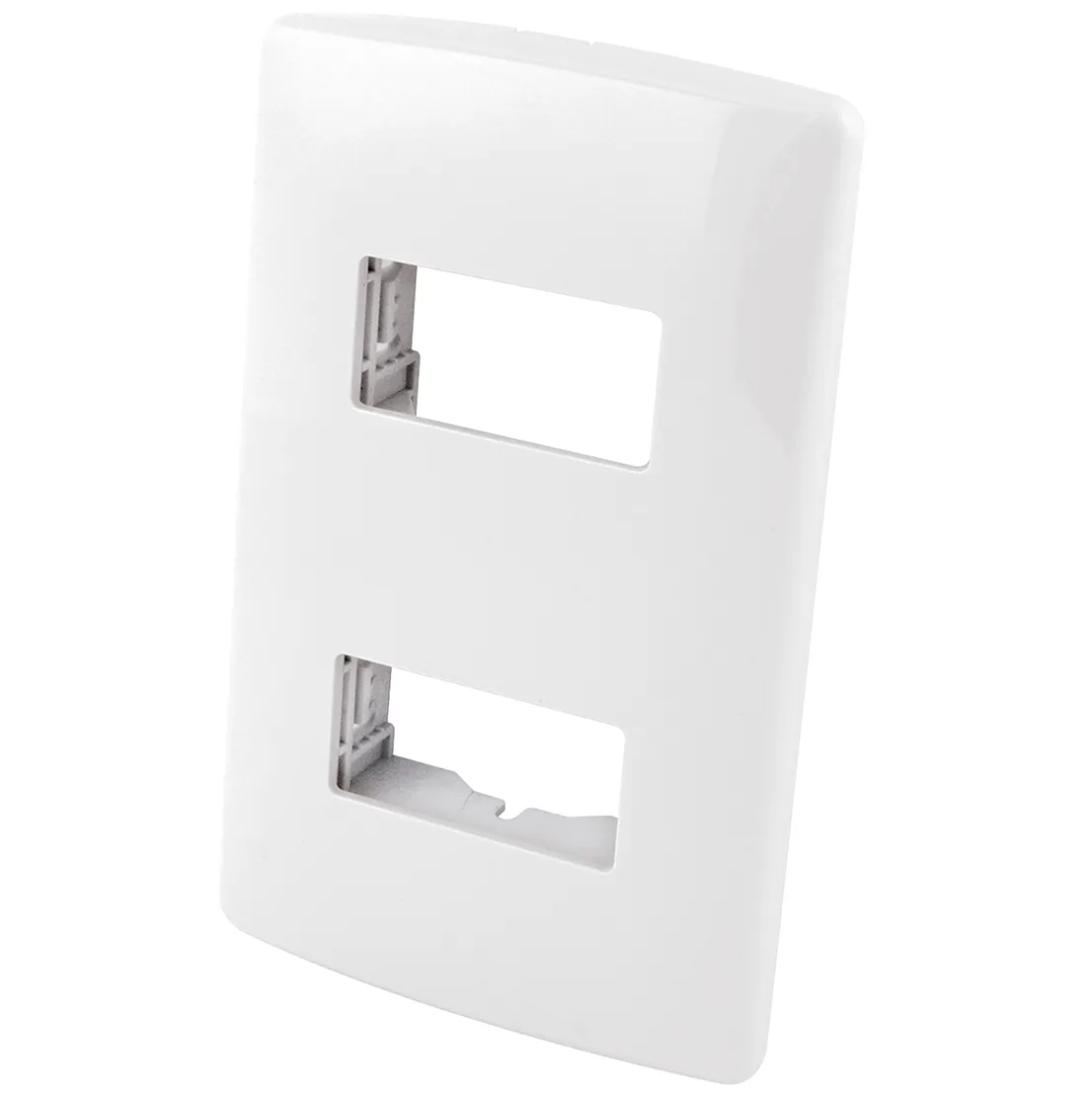 Placa de ABS para Contacto Dúplex Blanca AKSI - 118309