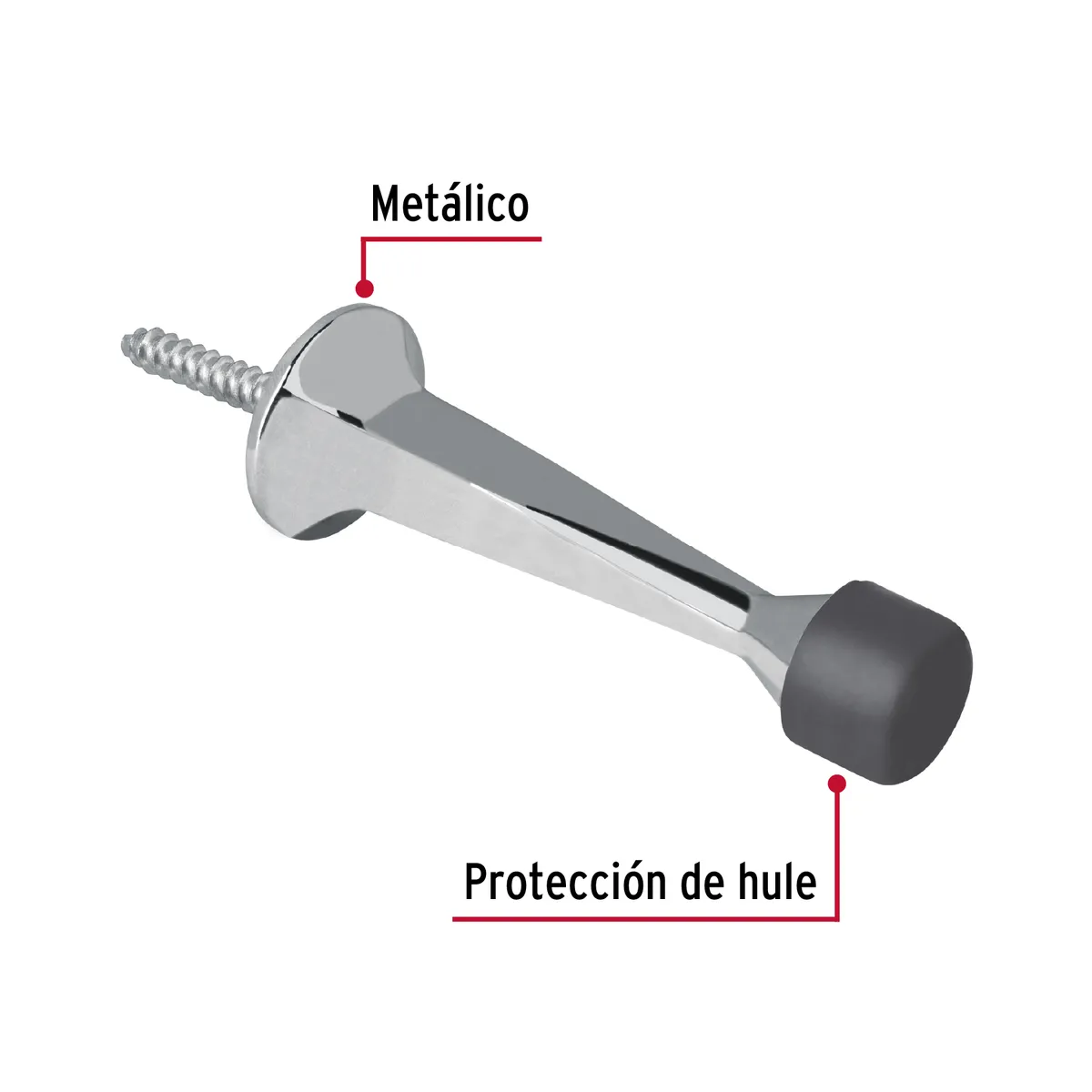 Tope Recto para Puerta Acabado Cromo Hermex - 43787