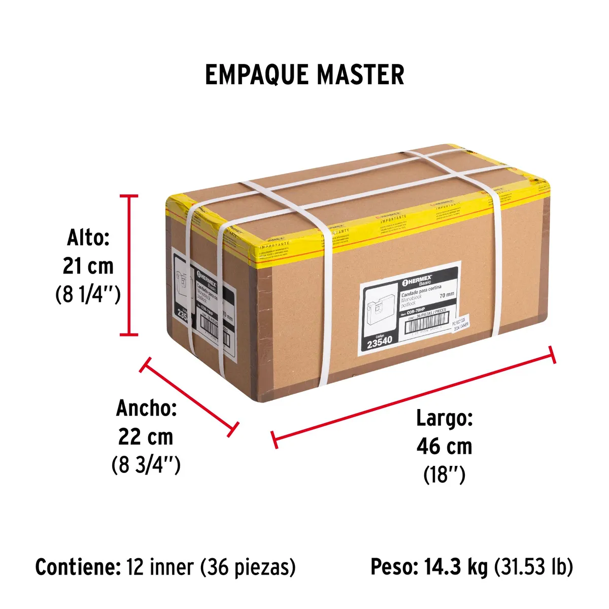 Candado Antipalanca 70 mm COR-70HP Truper - 23540