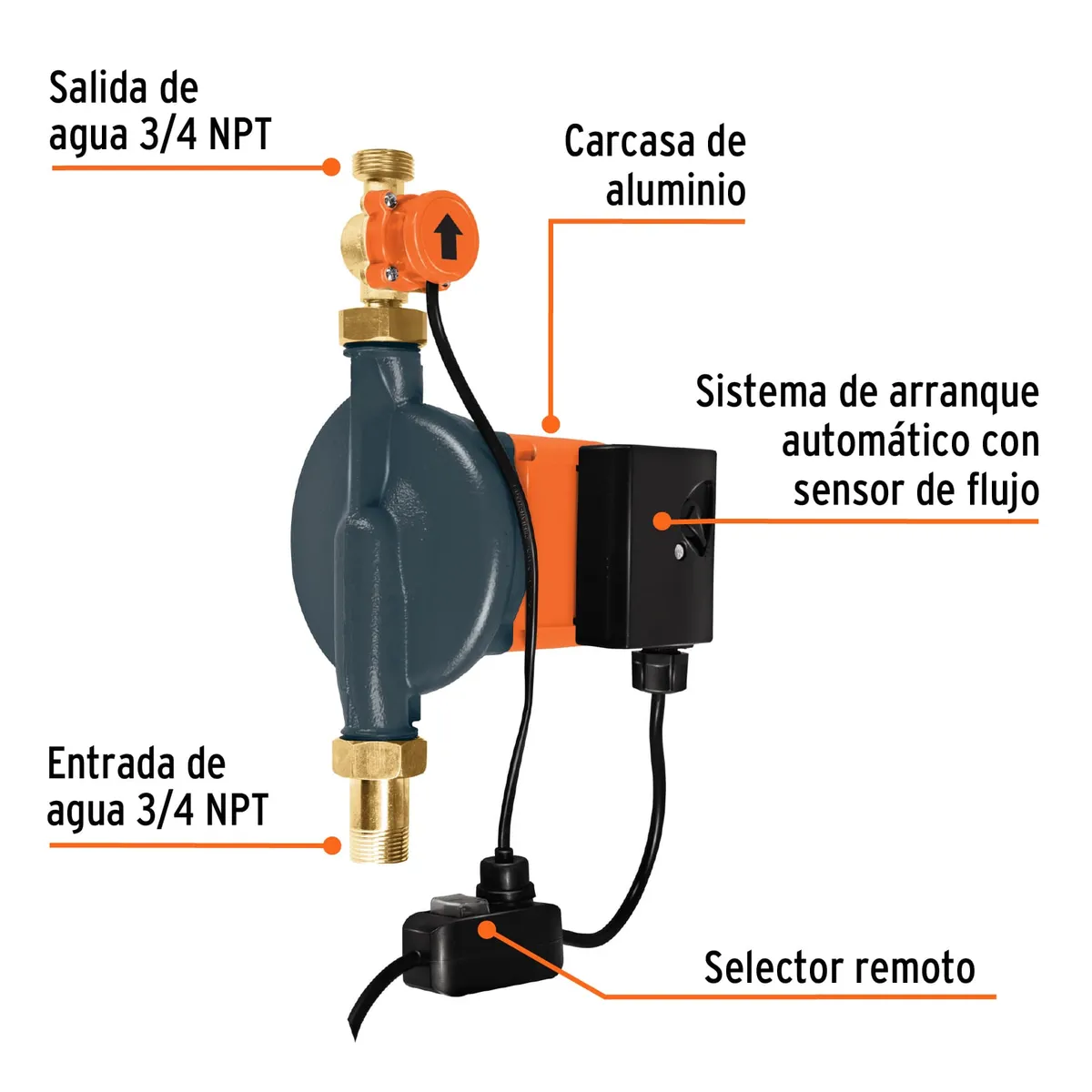 Bomba Presurizadora 1/3 HP con Sensor Regulable Truper - 14637