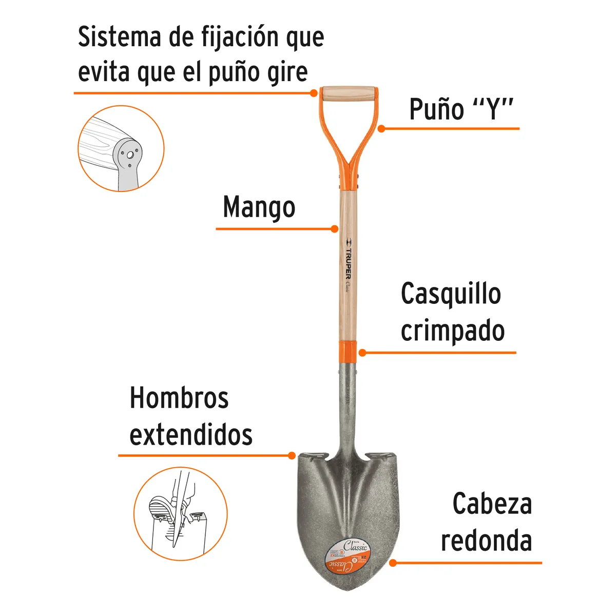Pala Redonda Puño Y Truper PRY - 17154