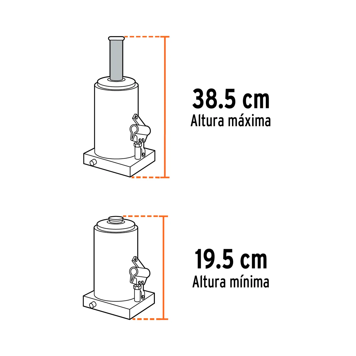 Gato Hidráulico de Botella 4 Toneladas Truper - 14812