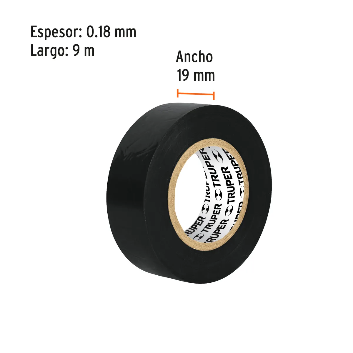 Cinta de Aislar Negra 19 mm x 9 m Truper - 12501
