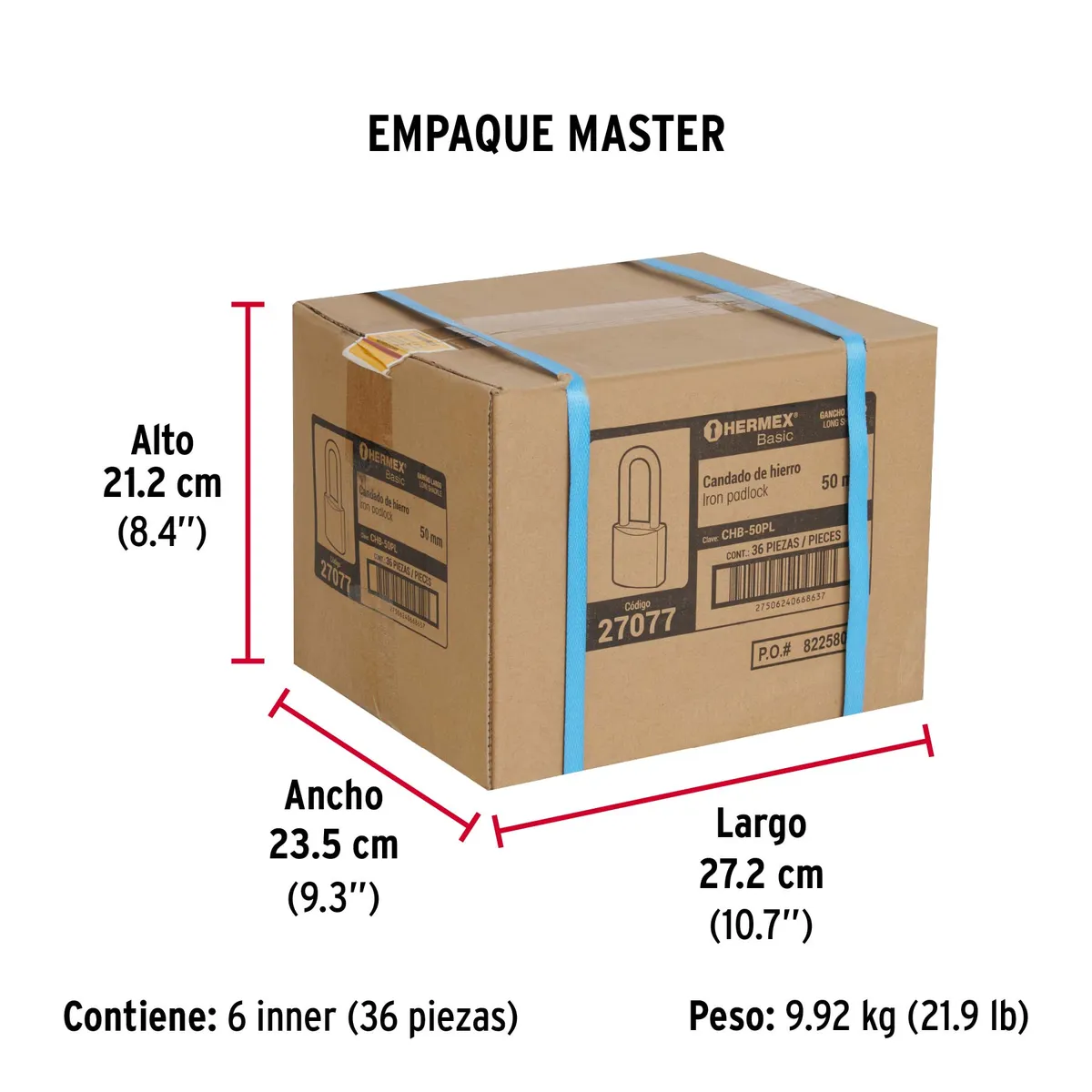 Candado de Hierro 50 mm CHB-50PL Truper - 27077