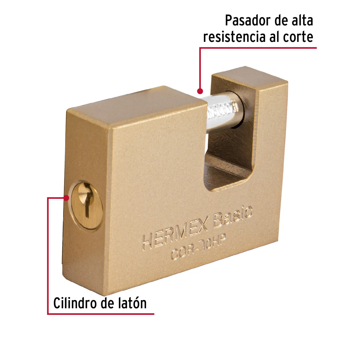 Candado Antipalanca 70 mm COR-70HP Truper - 23540