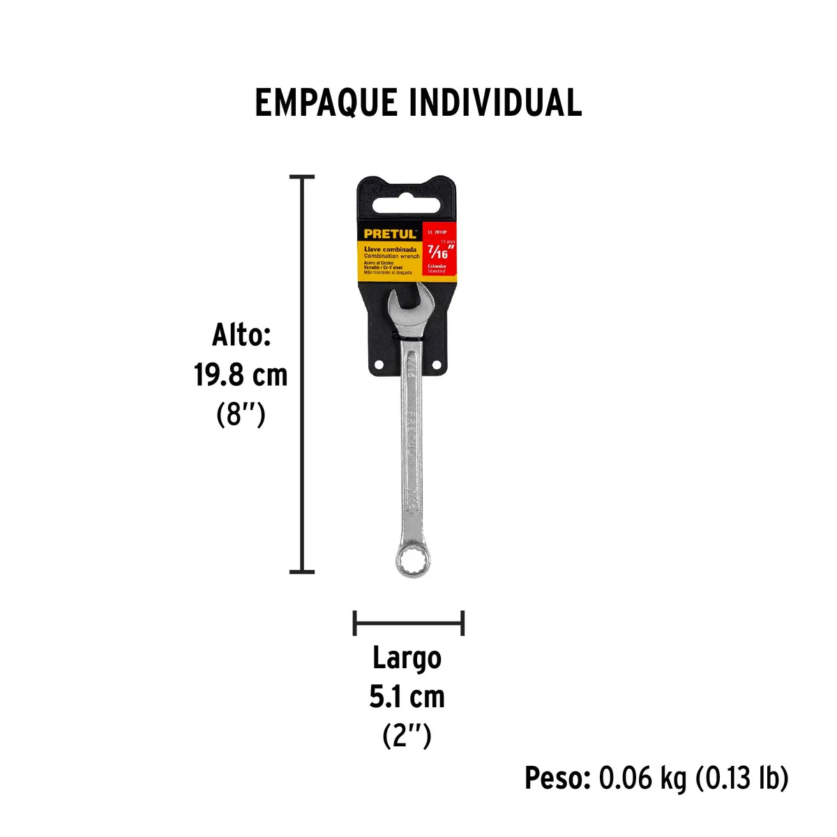 Llave Combinada 7/16" Pretul LL-2014P - 21883