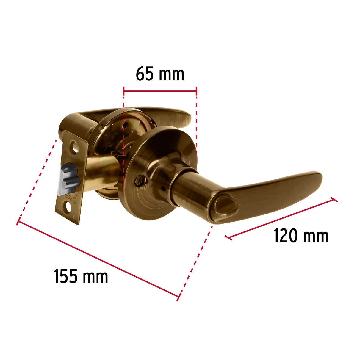 Cerradura de Manija Turín para Recámara CEMA-2 Truper - 43661