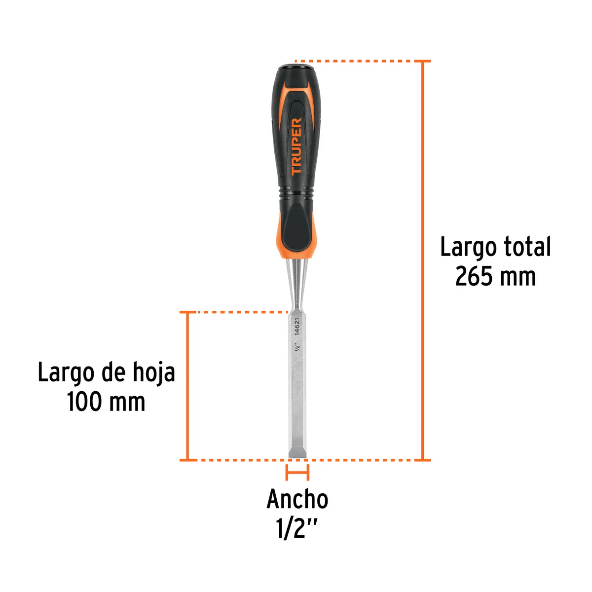 Formón 1/2" Mango Comfort Grip Truper - 14621