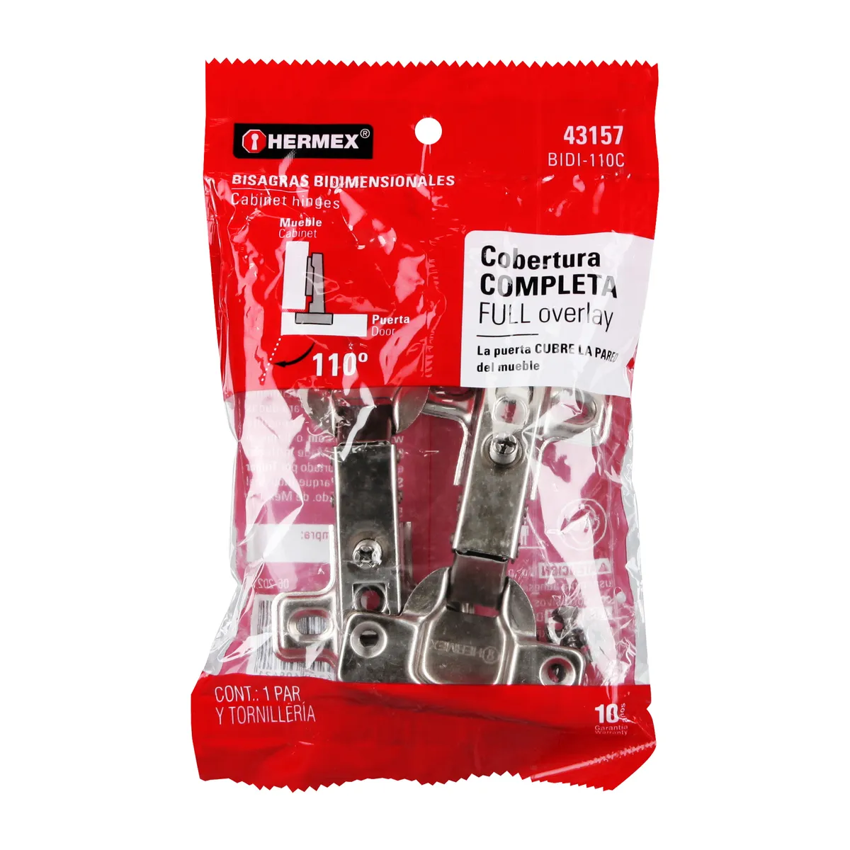 Bolsa con 2 Bisagras Bidimensionales 110° Truper - 43157