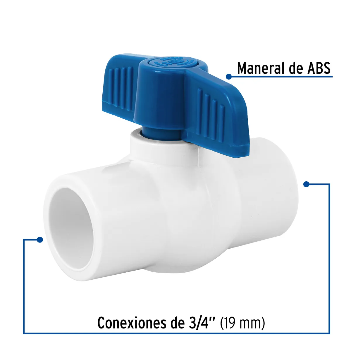 Válvula de Esfera PVC 3/4" para Cementar Truper - 49157