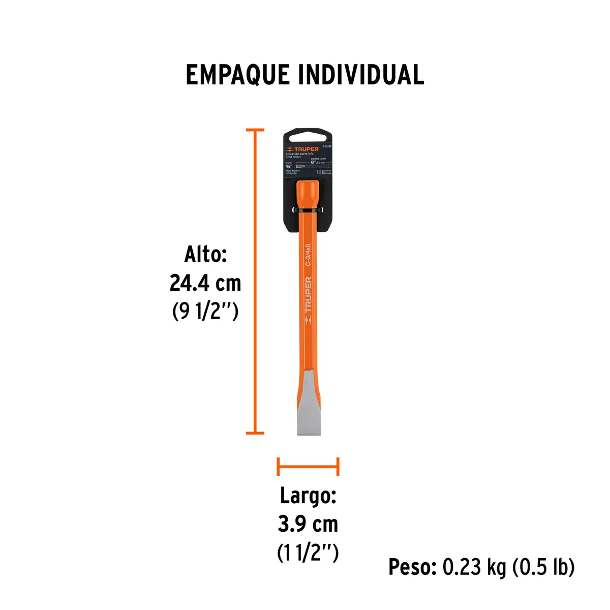 Cincel de Corte Frío 3/4" x 8" Truper - 12142