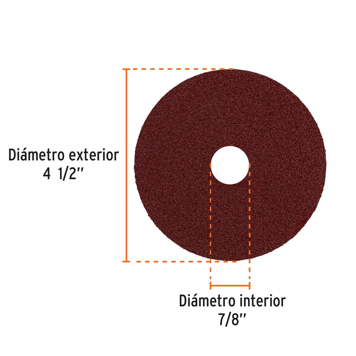 Disco de Lija 4 1/2" con Respaldo de Fibra Grano 50 Truper - 100126
