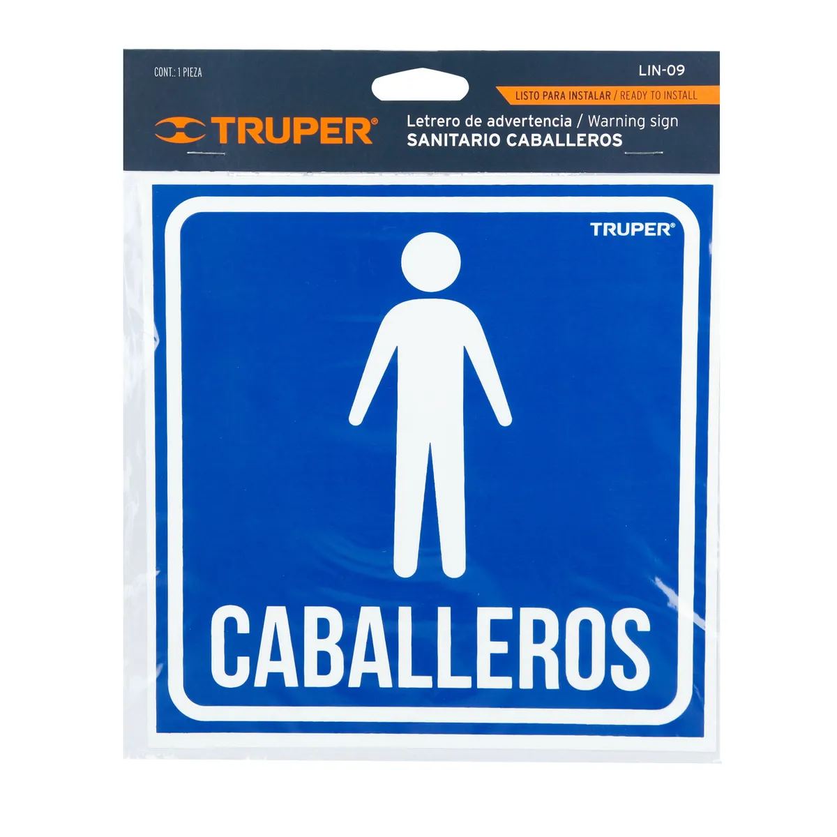 Letrero de Señalización "Caballeros" Truper - 18474