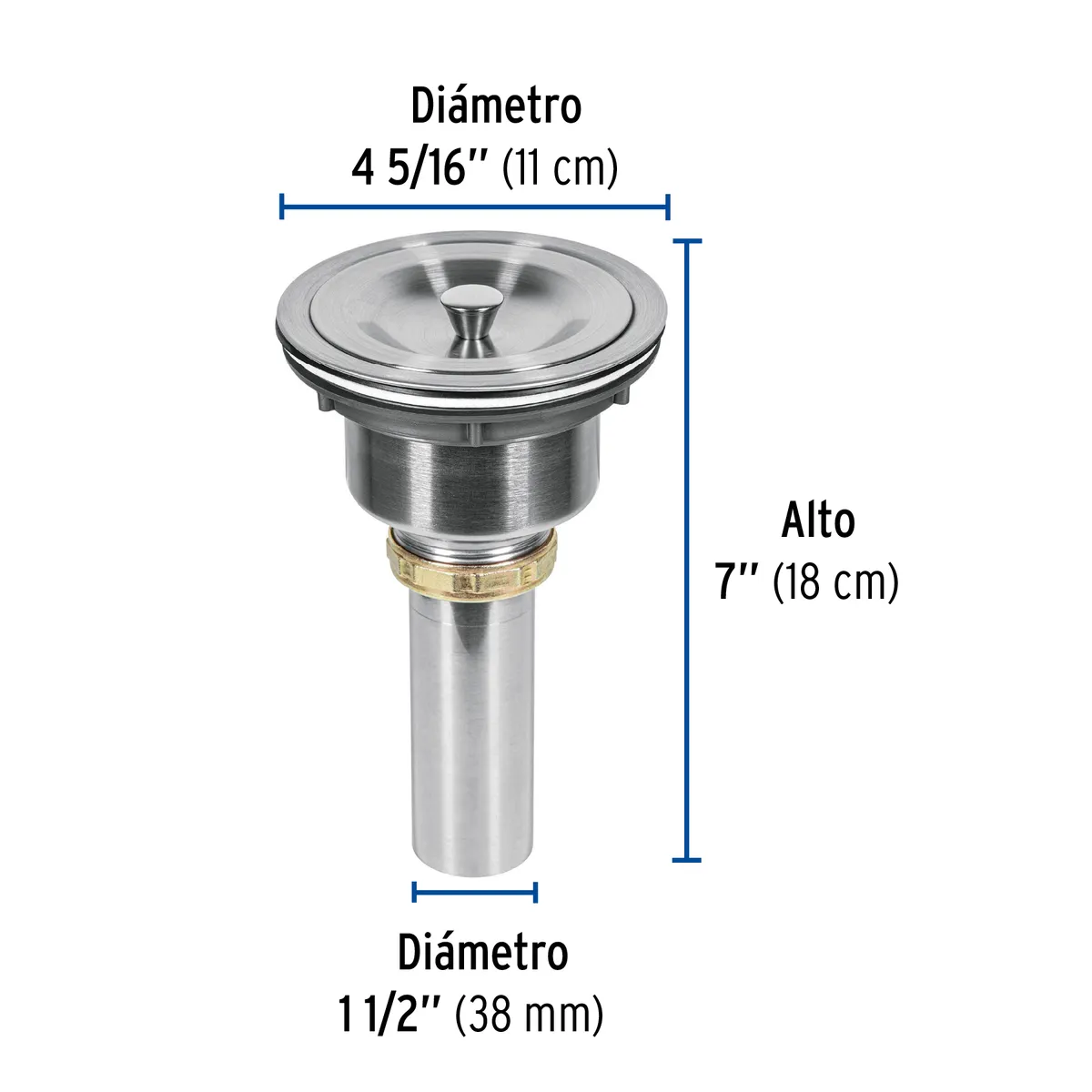 Contracanasta 3 1/2" Inoxidable con Tapa Truper - 46629