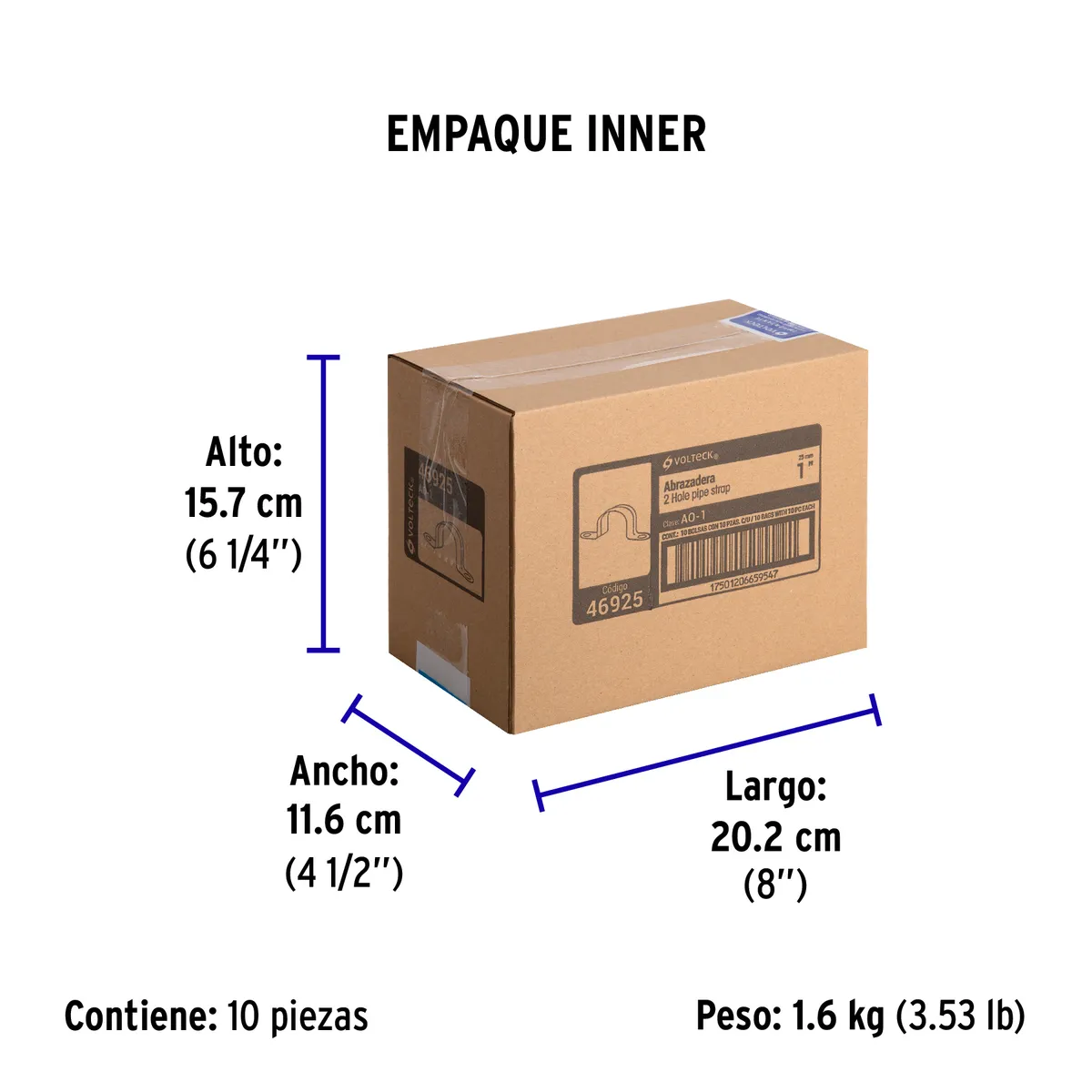 Bolsa con 10 Abrazaderas Omega 1" para Tubo Pared Delgada Truper - 46925