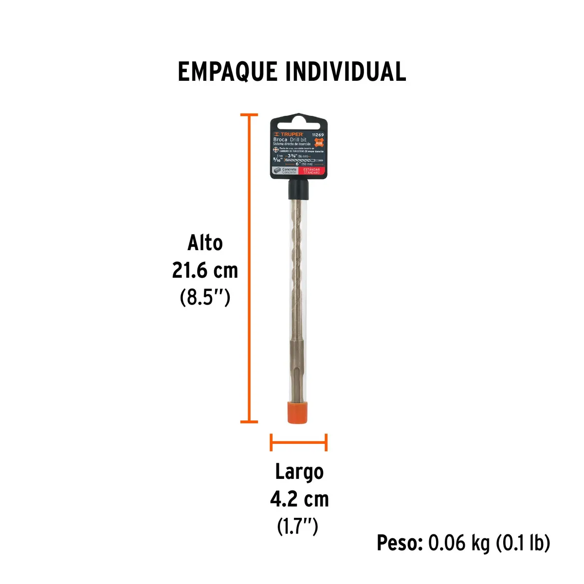 Broca SDS Plus 5/16" x 6" Truper - 11269