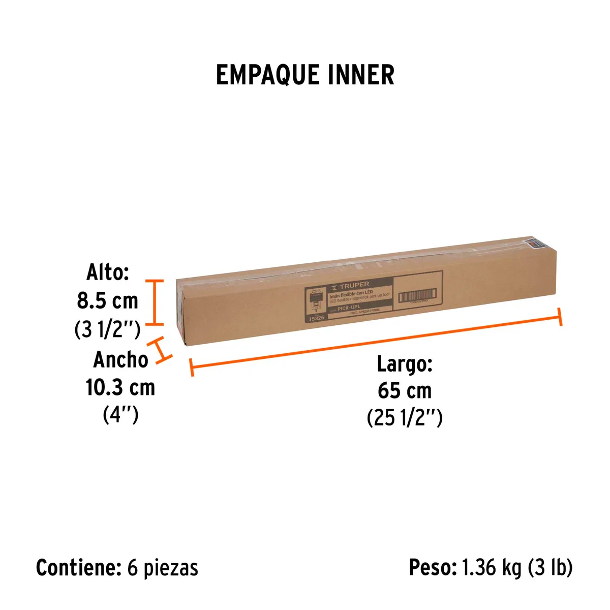 Imán Flexible de Acero con LED 3 kg Truper - 15326