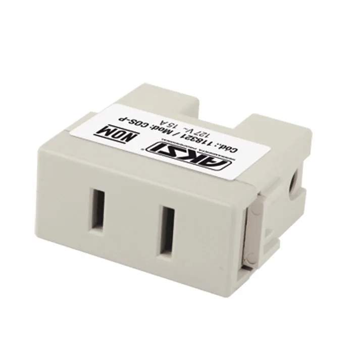 Contacto Sencillo Polarizado Aterrizado 127V/15A Blanco AKSI - 118325
