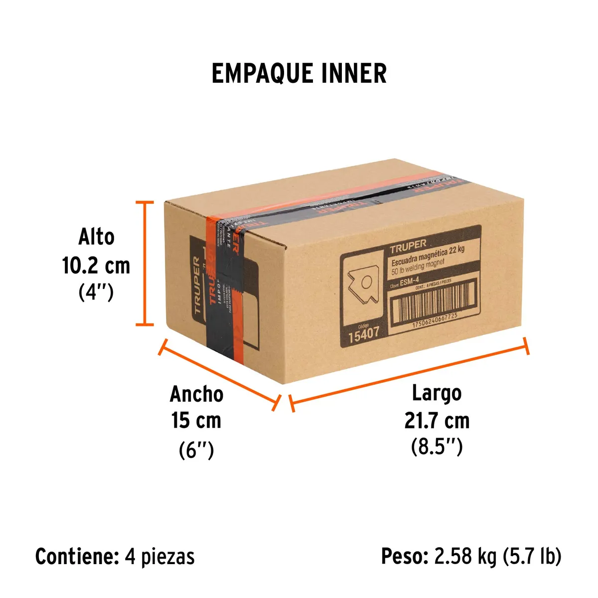 Escuadra Magnética Truper ESM-4 4" - 15407