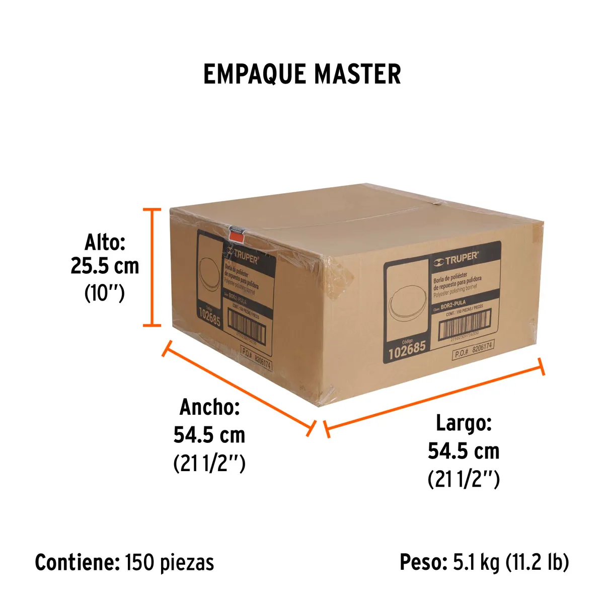 Borla para Pulir de Poliéster 6" con Resorte Truper - 102685