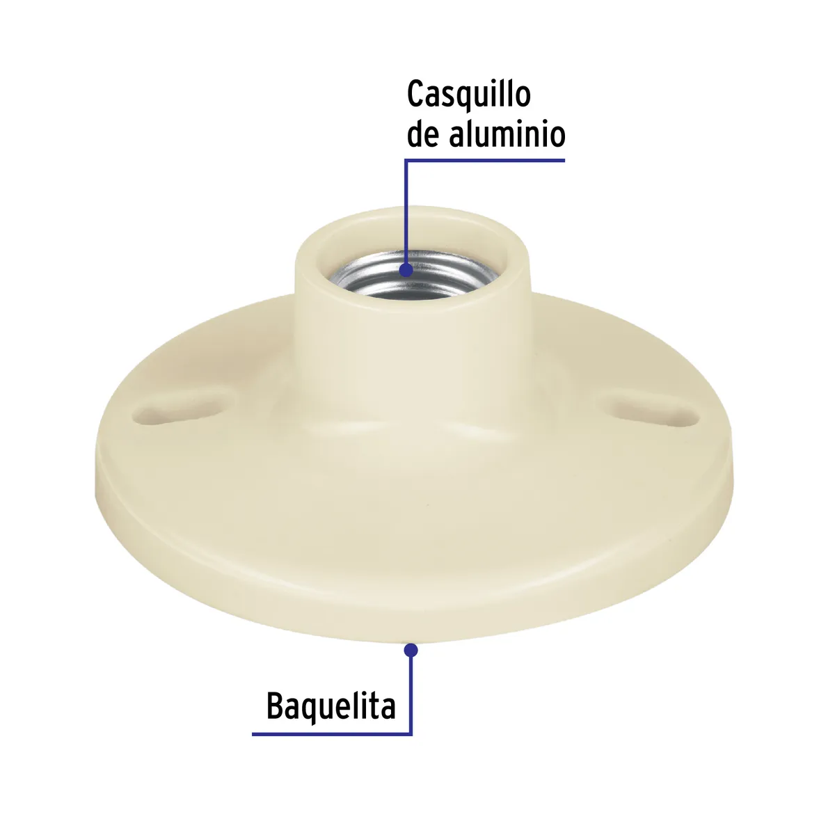 Portalámpara 4" de Baquelita Volteck - 46520