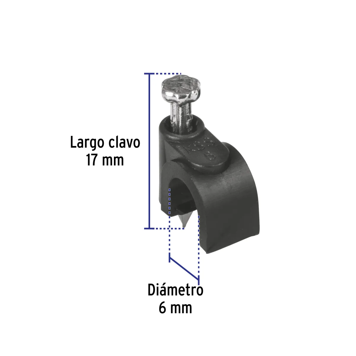 Bolsa con 20 Grapas Blancas 6 mm para Cable Redondo Volteck - 48272
