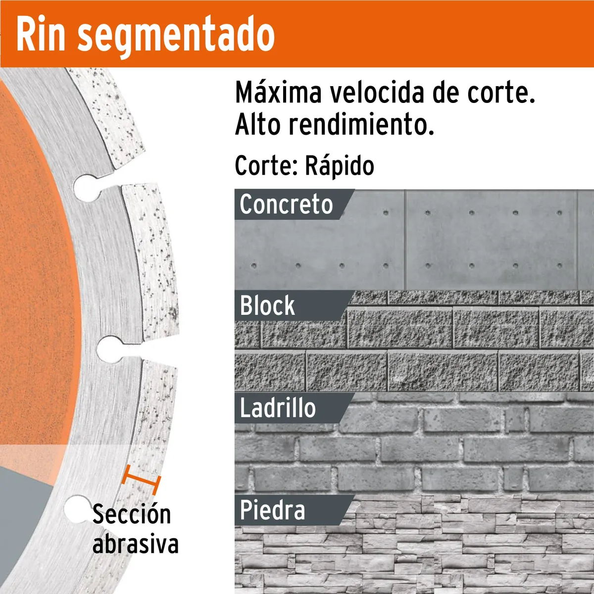 Disco de Diamante 4 1/2" Segmentado DID-345 Truper - 11582