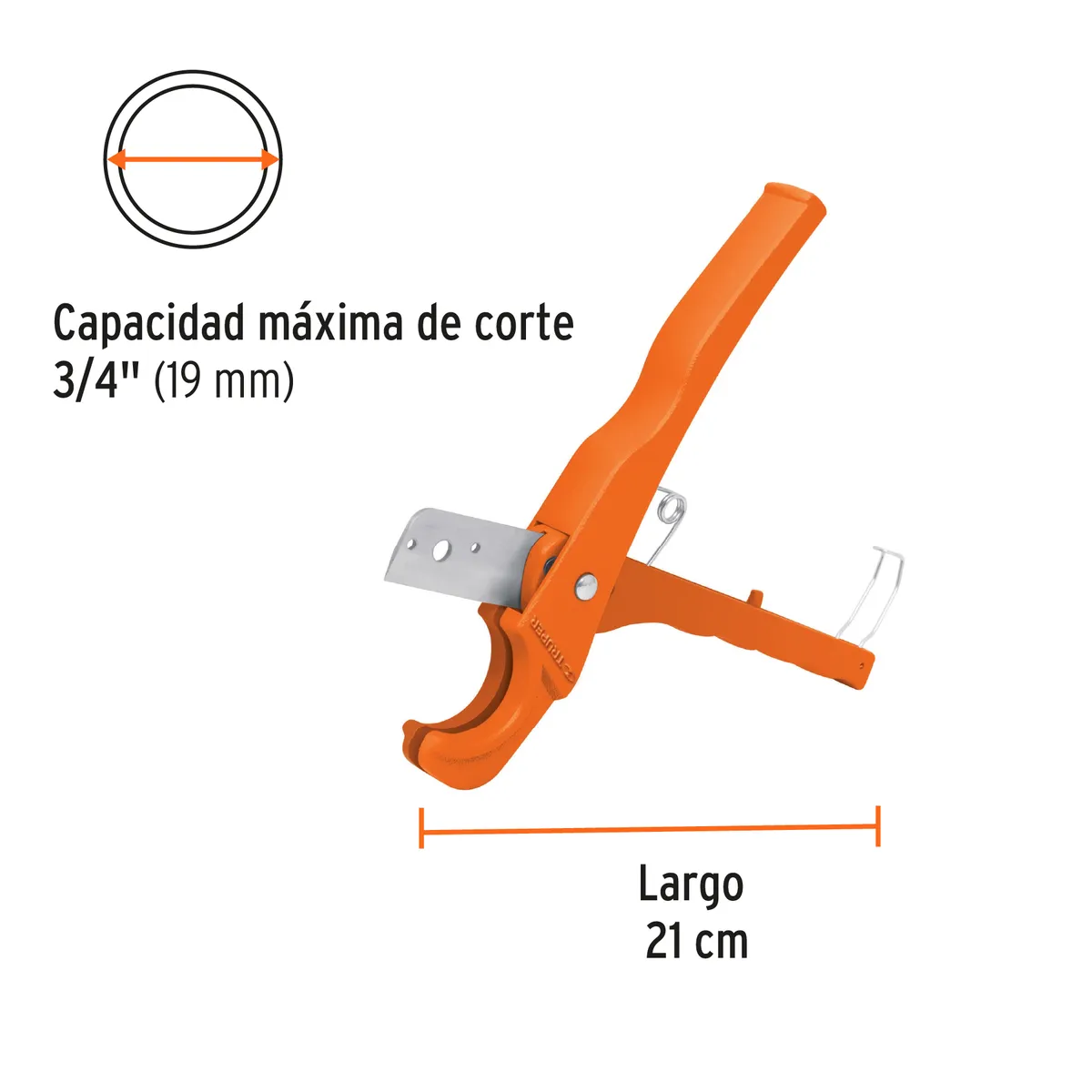 Cortador de Tubo Plástico Corte 3/4" 19 mm Truper - 12857