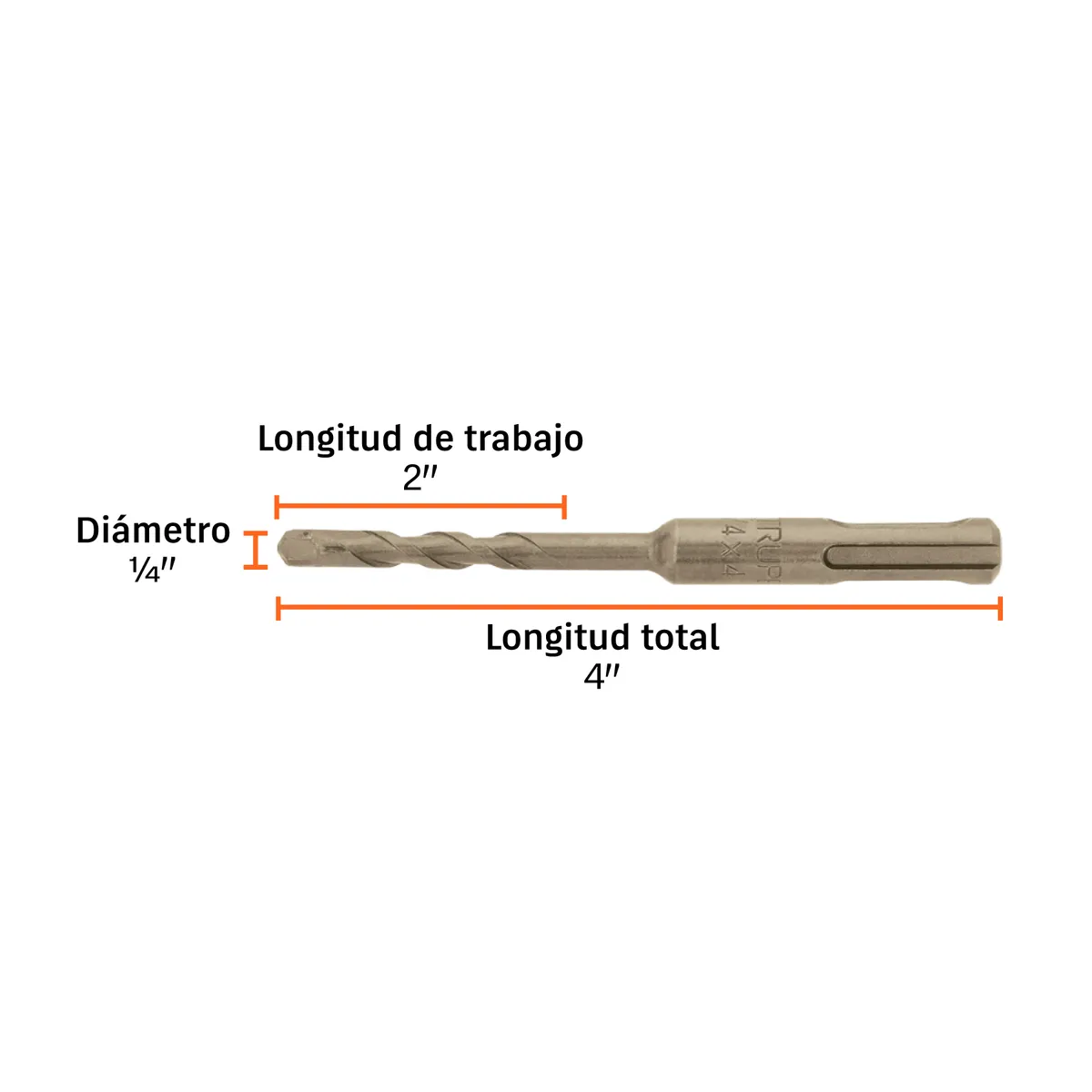 Broca SDS 1/4" x 4" para Concreto BS-1/4X4 Truper - 11263