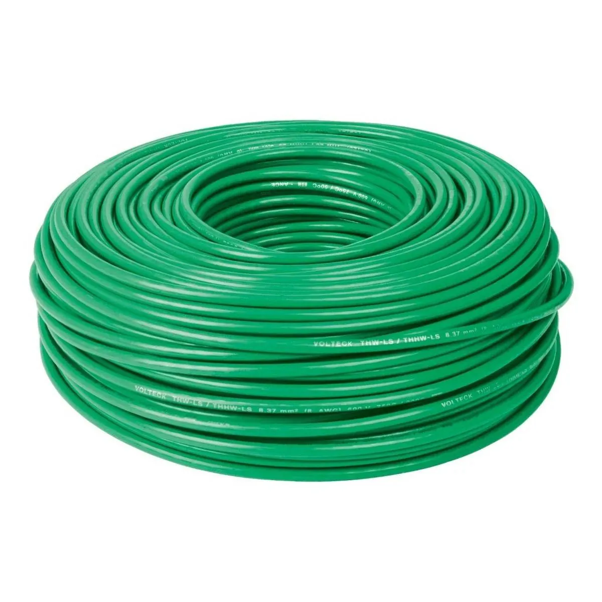 Cable Eléctrico THW IUSA Calibre 8 Verde para Conexión a Tierra - MTHW08V (Venta por Metro)