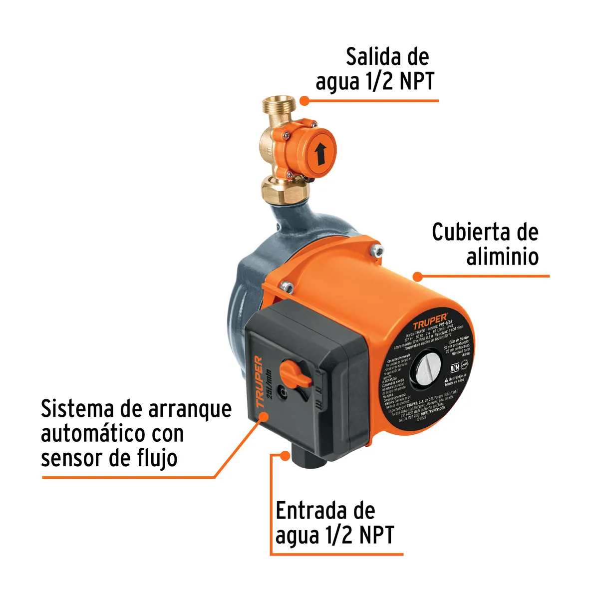 Bomba Presurizadora 1/6 HP Truper - 103355