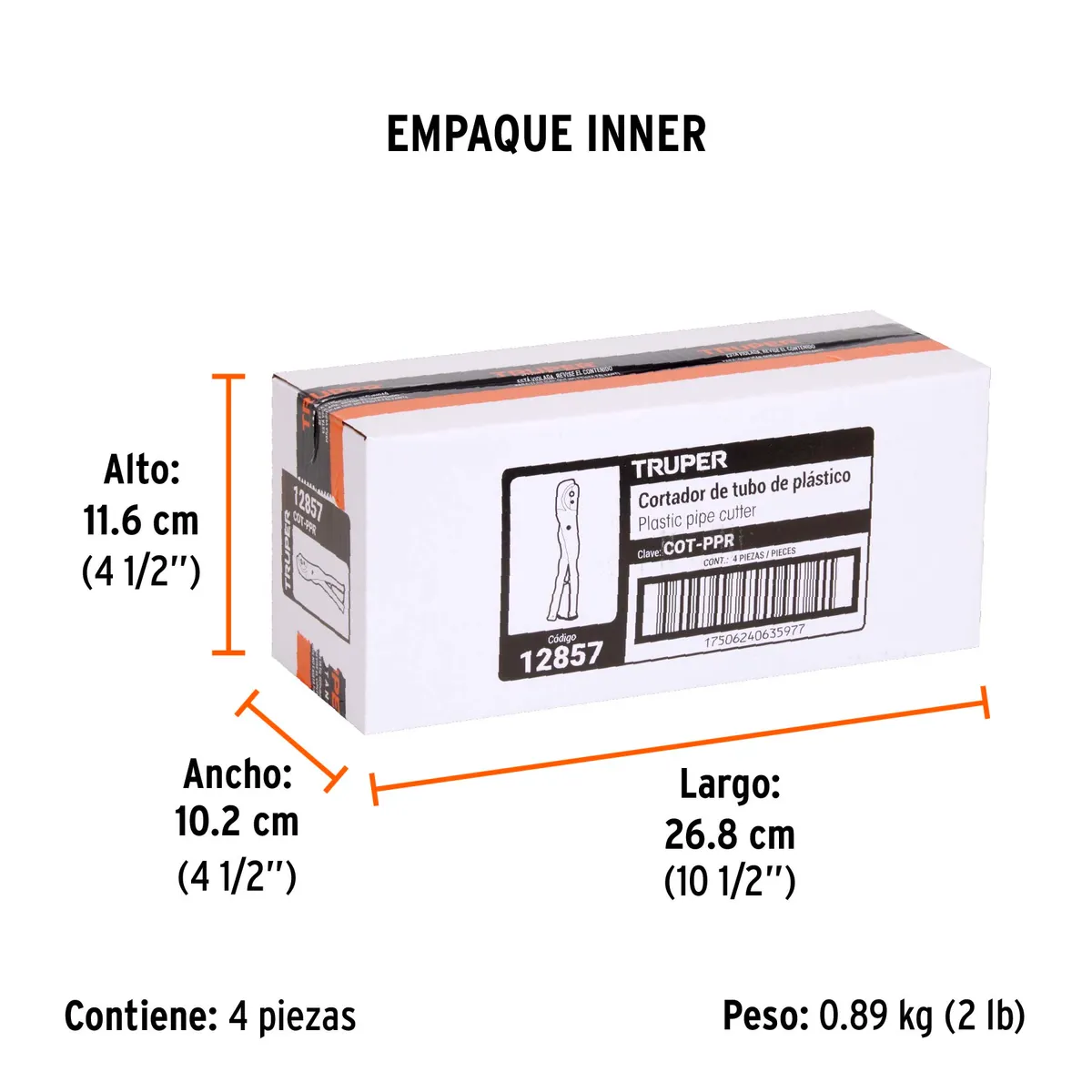 Cortador de Tubo Plástico Corte 3/4" 19 mm Truper - 12857