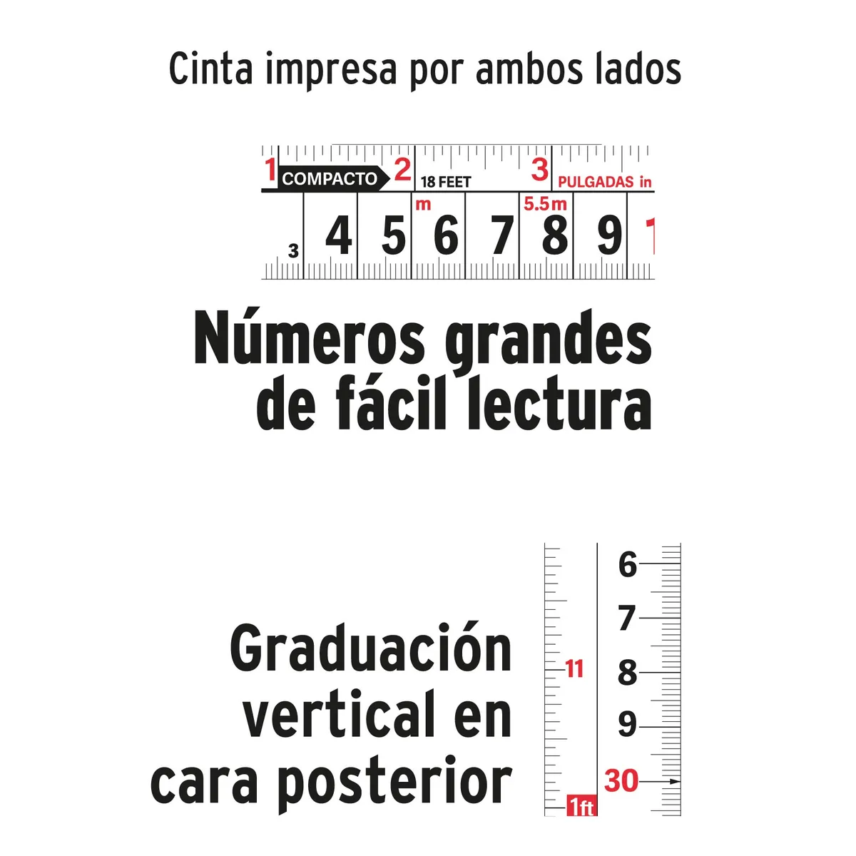 Flexómetro Compacto Contra Impactos 10 m x 25 mm Truper - 102332