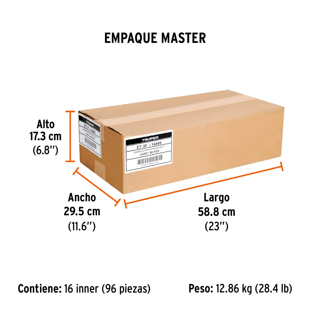 Espátula Flexible 3" Mango de Madera Truper - 14449