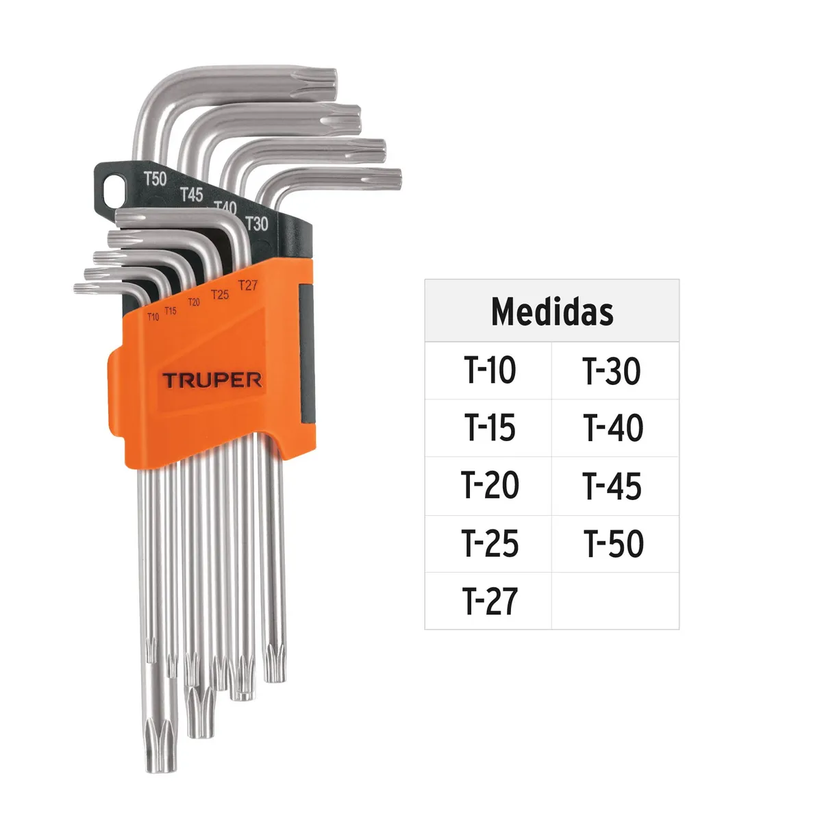 Juego de 9 Llaves Torx Largas Truper - 13647