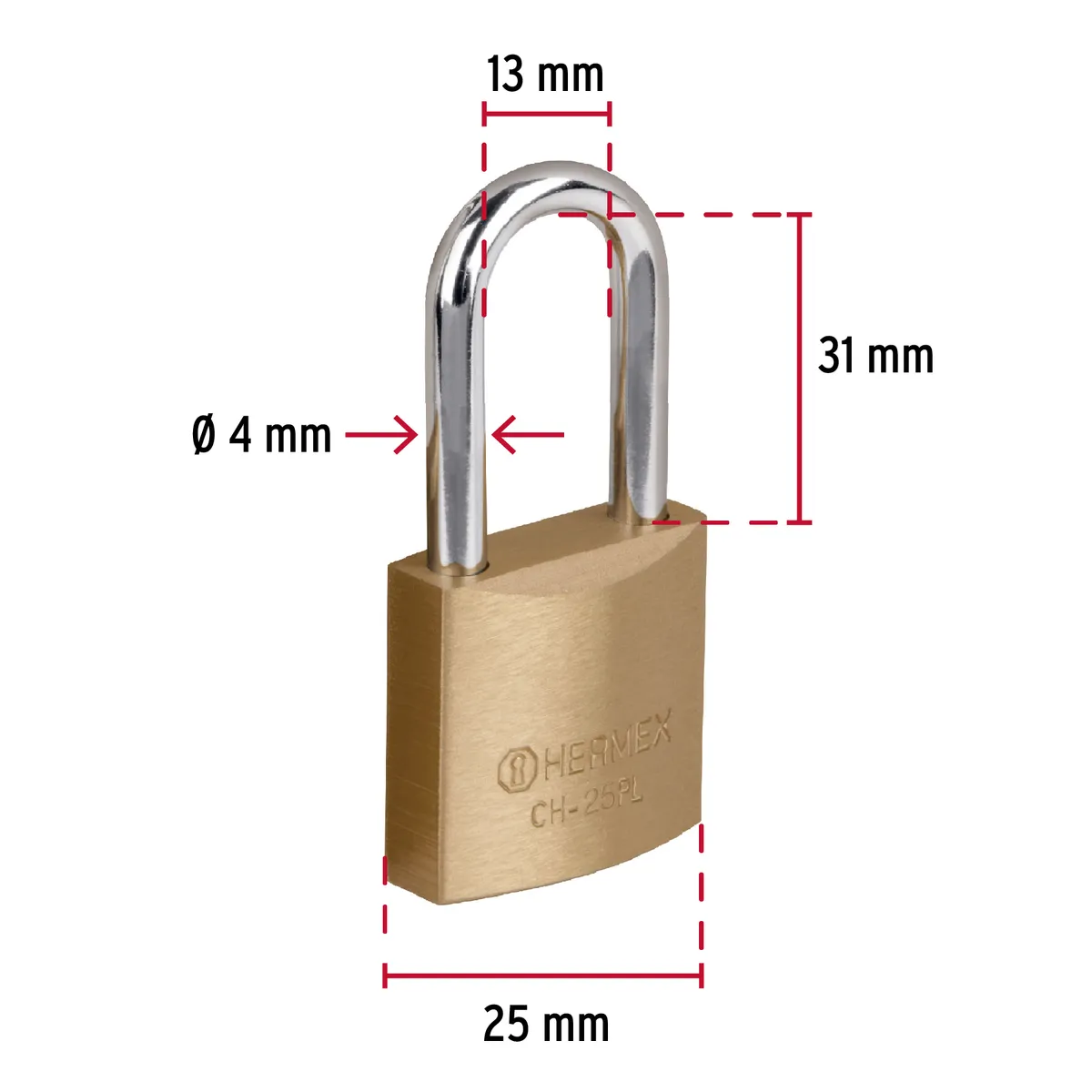 Candado de Hierro 25 mm CHB-25PL Truper - 27074