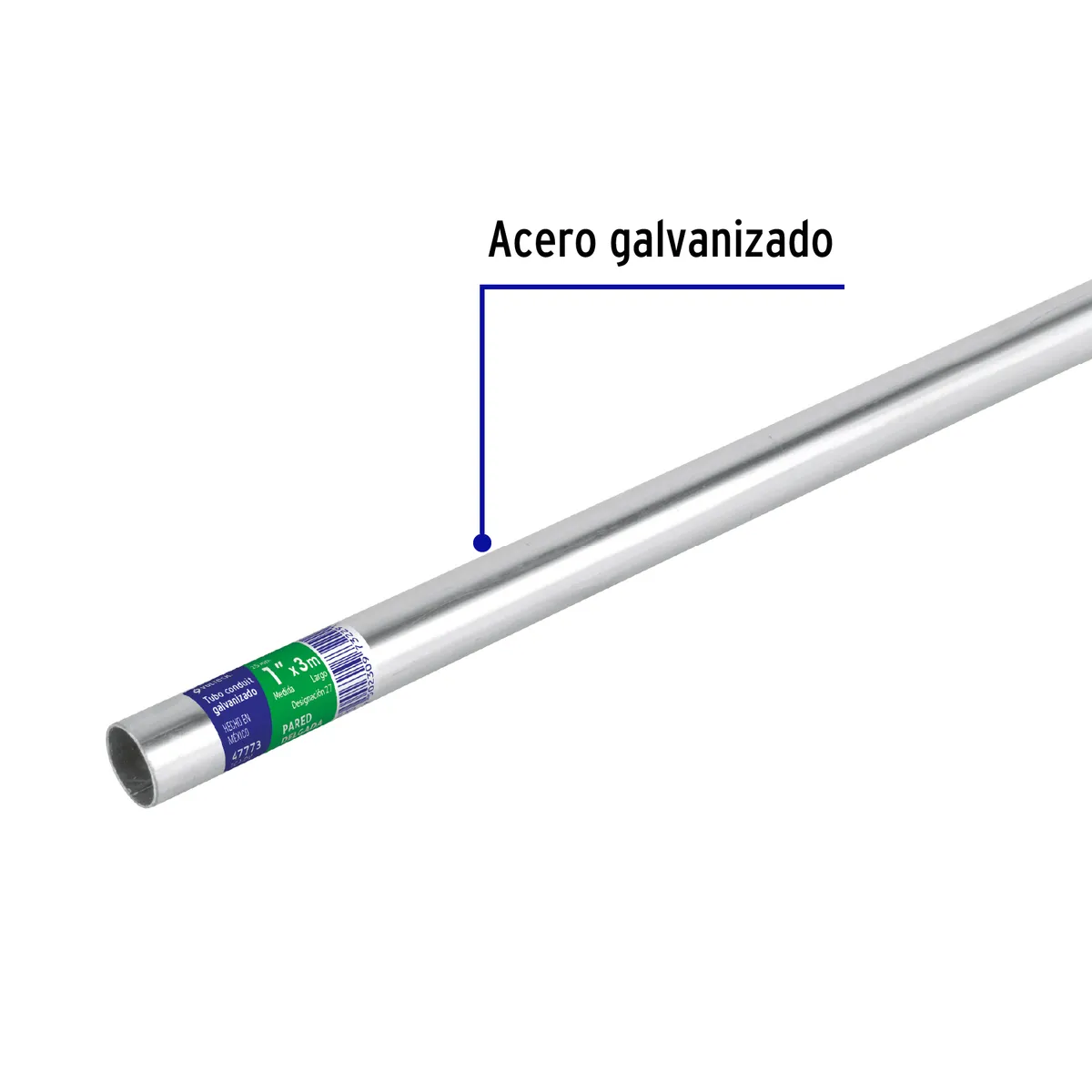 Tubo Conduit 1" Pared Delgada (1.6 mm) Verde 3 m Truper - 47773