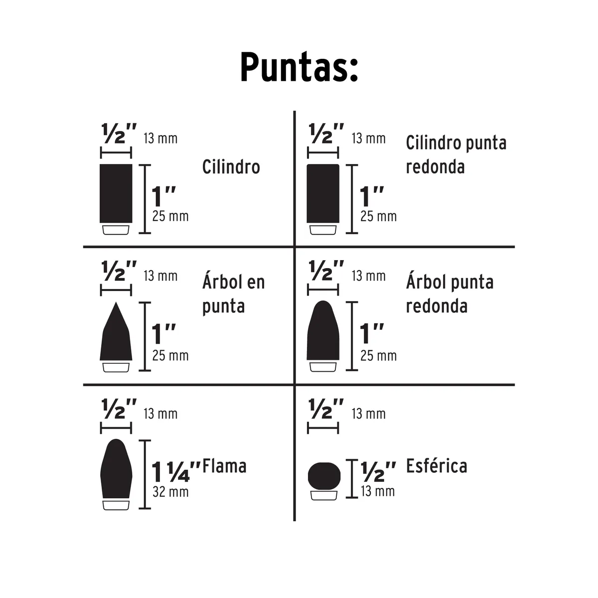 Juego de 6 Limas Rotativas Truper - 103503