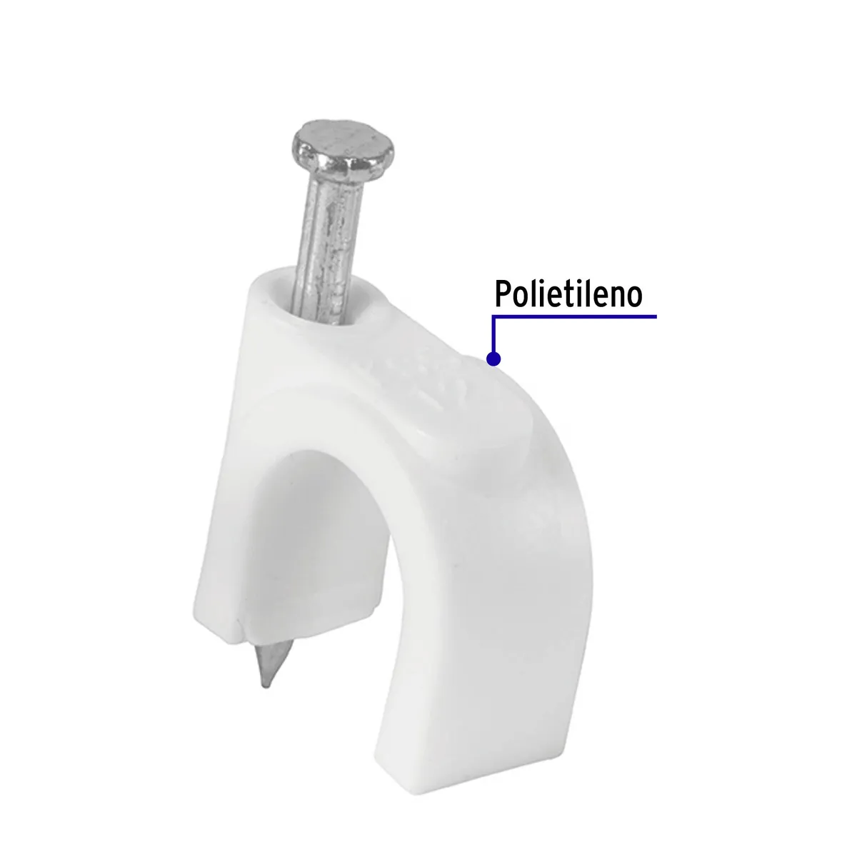 Bolsa con 20 Grapas Blancas 12 mm para Cable Redondo Volteck - 48275