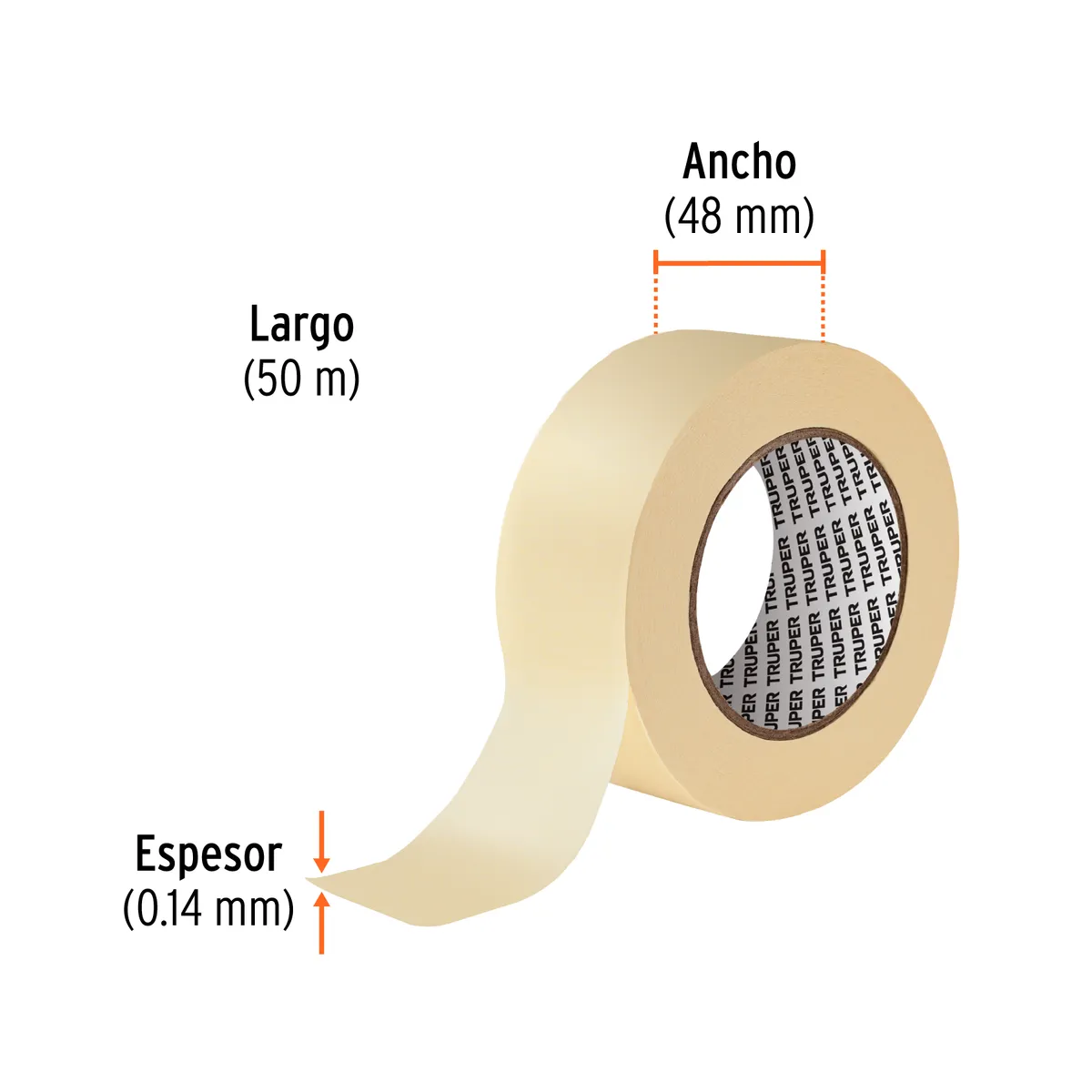 Cinta Masking Tape 2" x 50 m Truper - 12593