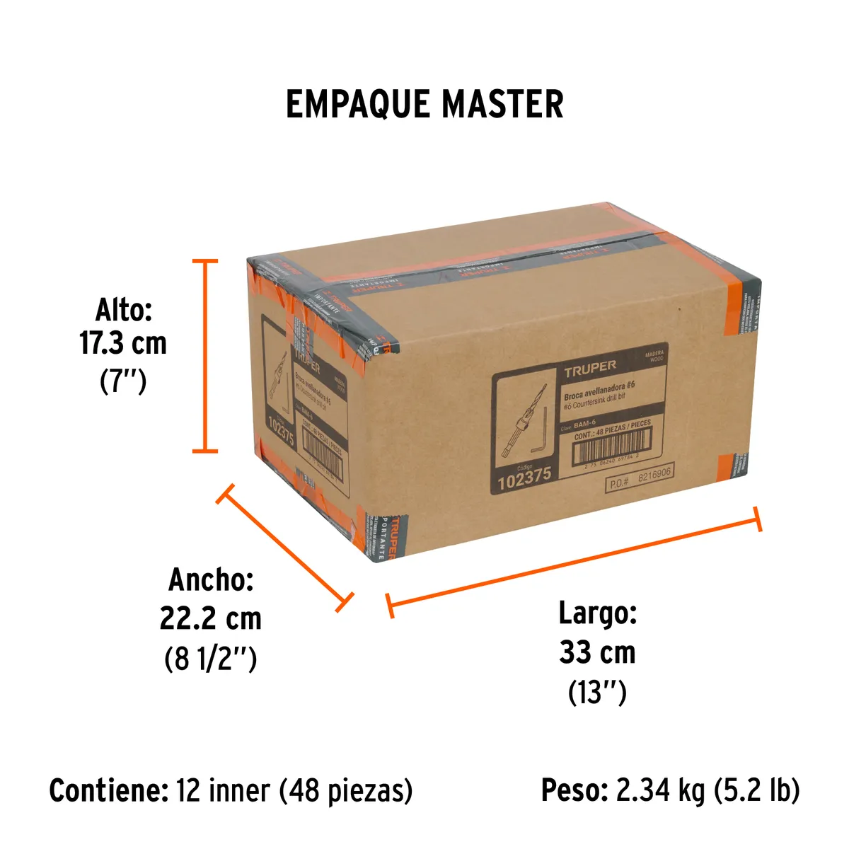Broca Avellanadora para Madera #6 Truper - 102375
