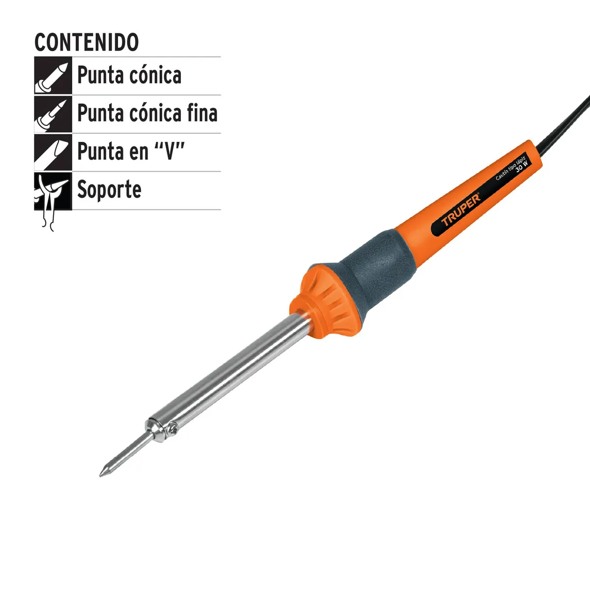 Cautín Tipo Lápiz para Trabajo Ligero 30 W Truper - 17545